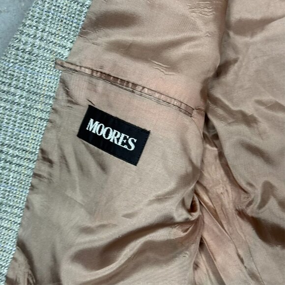 Moores Wool Viscose Blazer Hoyle England Sport Coat Tweed Beige 44R - Picture 8 of 9